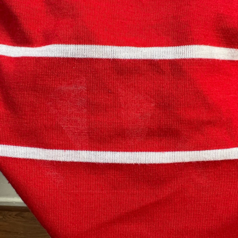 VTG Red & White Stripe Belted T-Shirt Dress - Picture 13 of 14